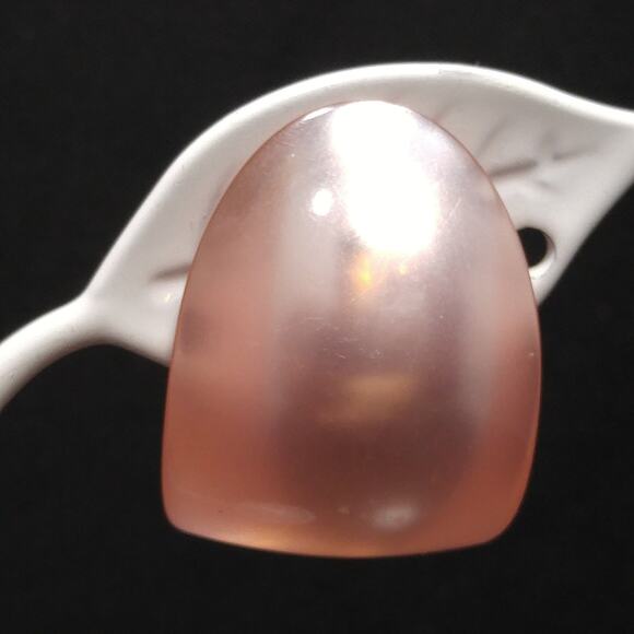 Vintage Pink Moonglow Earrings, Sterling Screw Backs, 1950s, 1 Inch - Picture 3 of 10